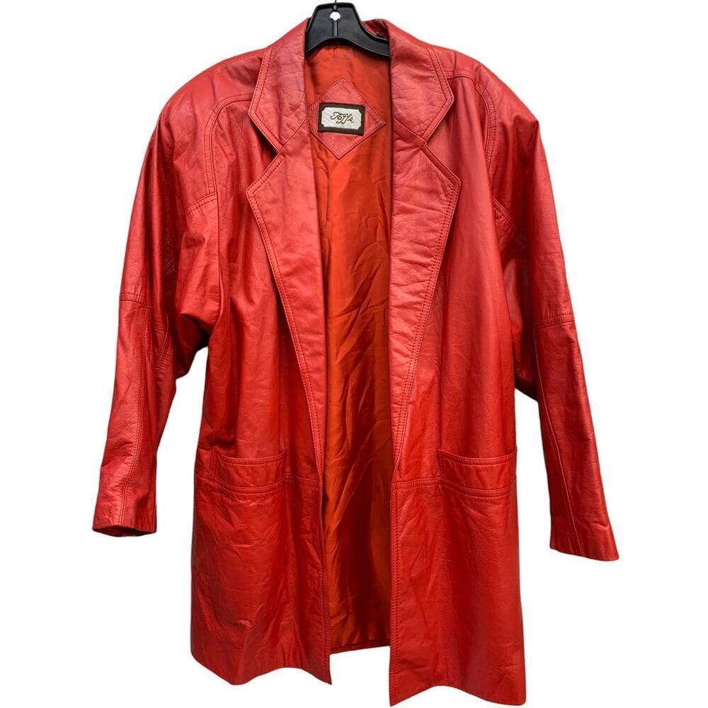 Vintage Toff's‎ Red Leather Jacket SZ M/ 39